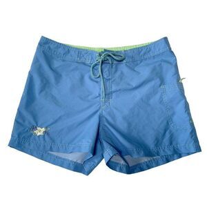 women’s vintage energy zone blue and green flower cargo lace up board shorts 14